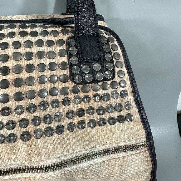 Free People Ryman Distressed Tote Studded Expendable Zipper Center - Picture 3 of 16